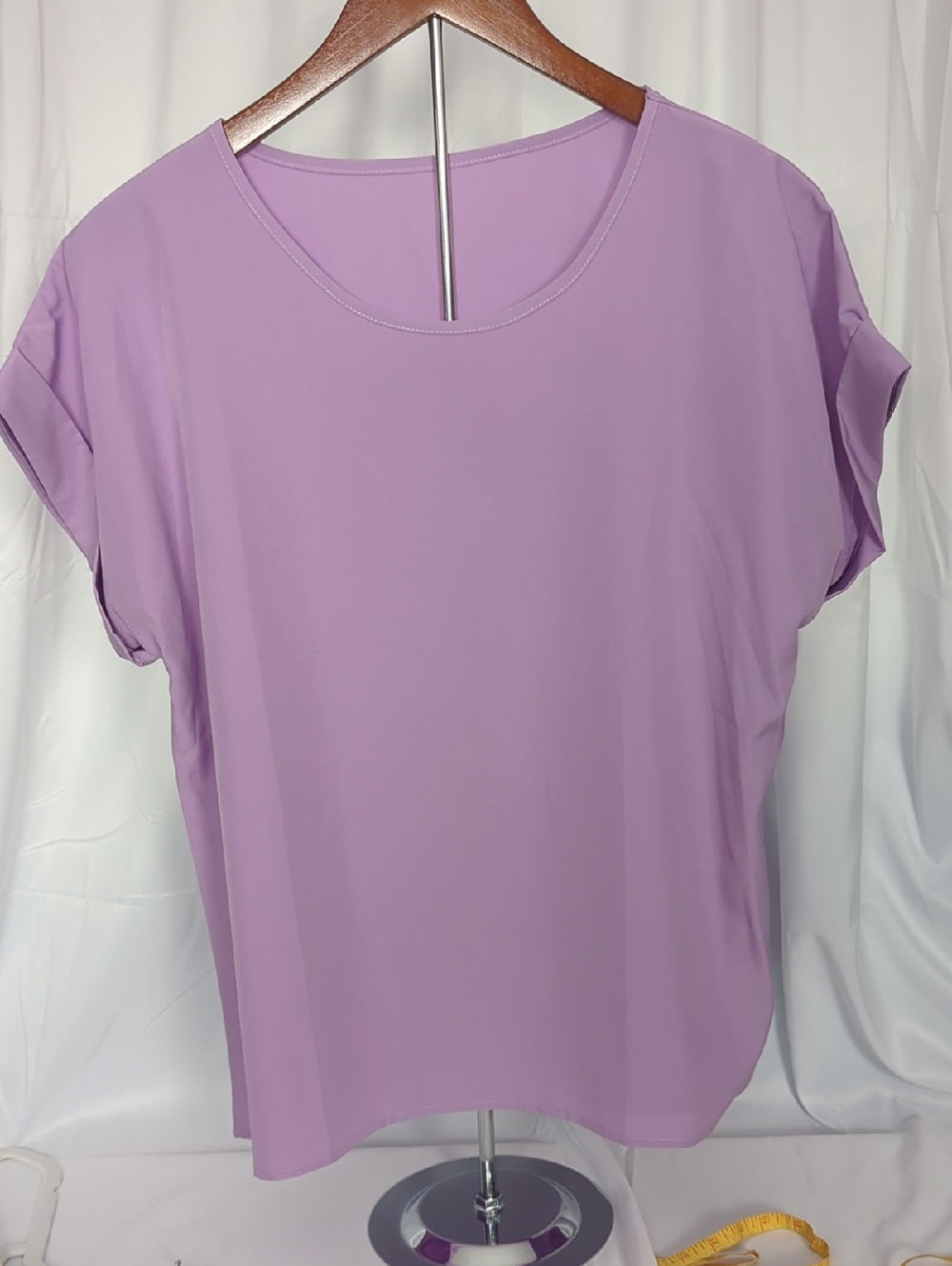 Relaxed Short Sleeve Blouse — Lavender